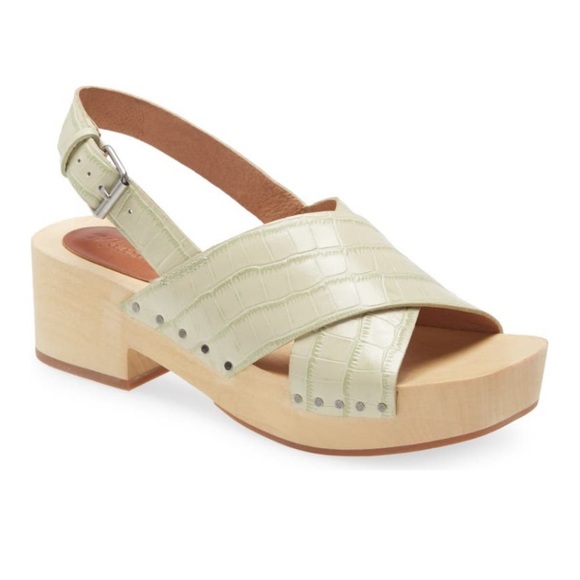 Madewell Farrah Croc Embossed Leather Slingback Clog NWT - Picture 16 of 16